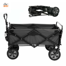 NPOT Collapsible Folding Outdoor Garden Utility Wagon Cart with Table